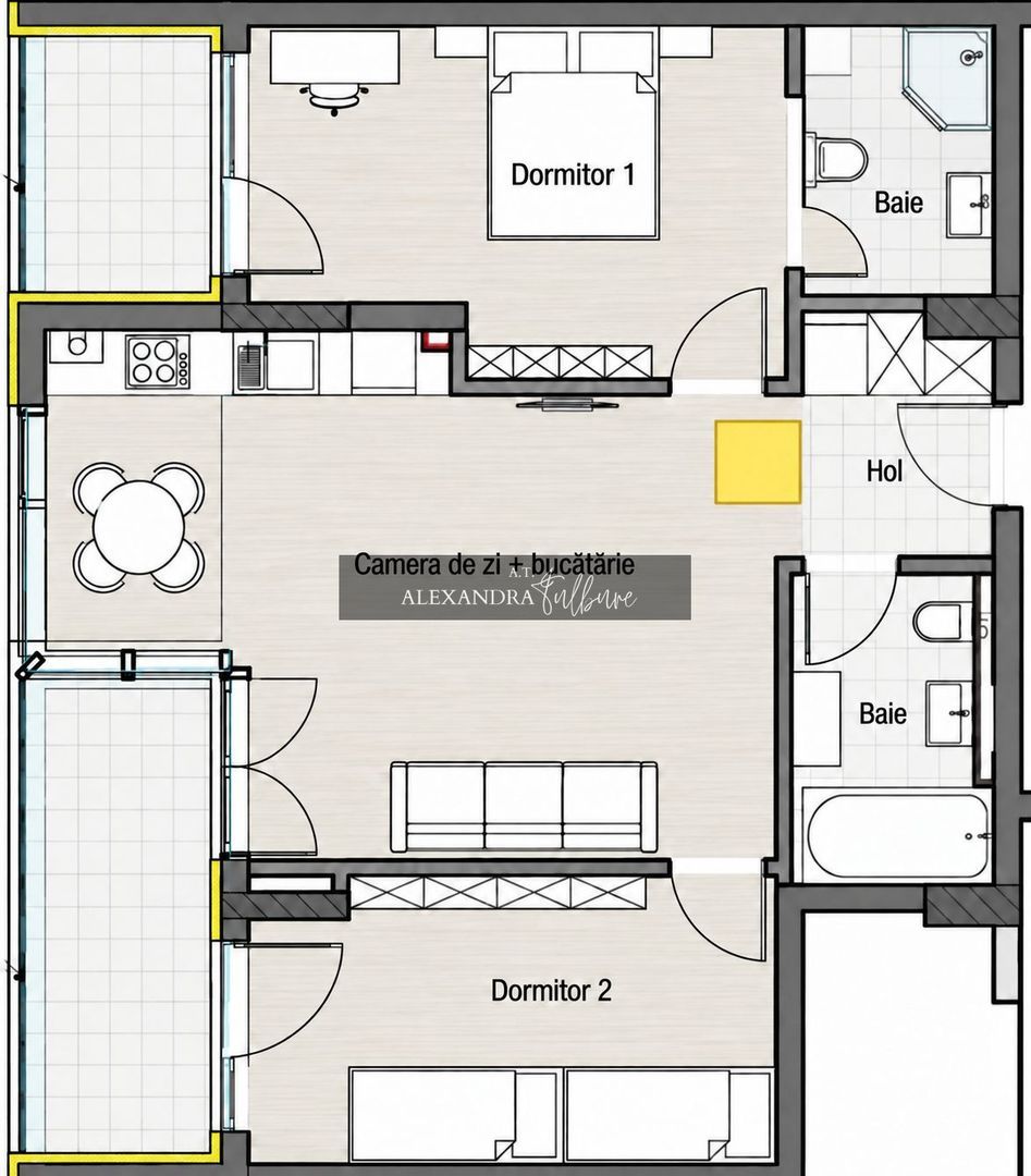 Apartament cu 3 camere, 2 bai, etaj intermediar, 2 balcoane, garaj - foto 4