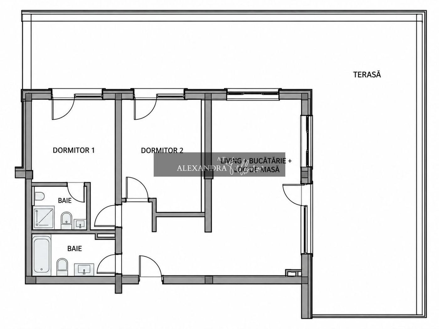 Apartament 3 camere, 2 bai, 67 mp+ terasa 84 mp, garaj - foto 5