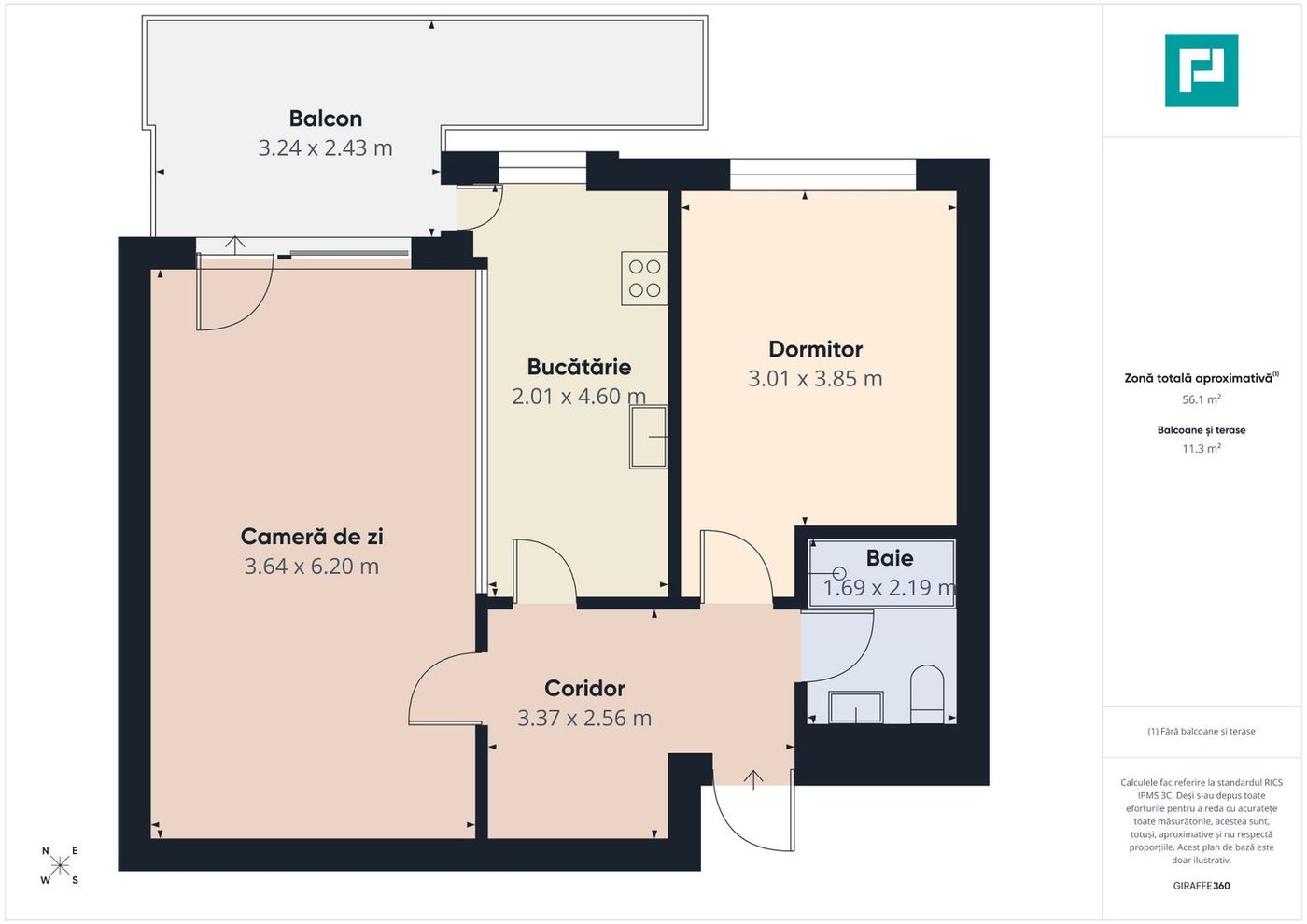 Apartament 2 camere | Nusco City Faza 1 | - foto 7